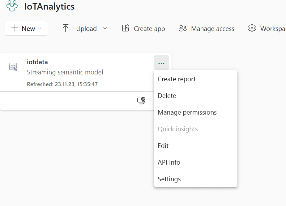 IoT data source in Power BI