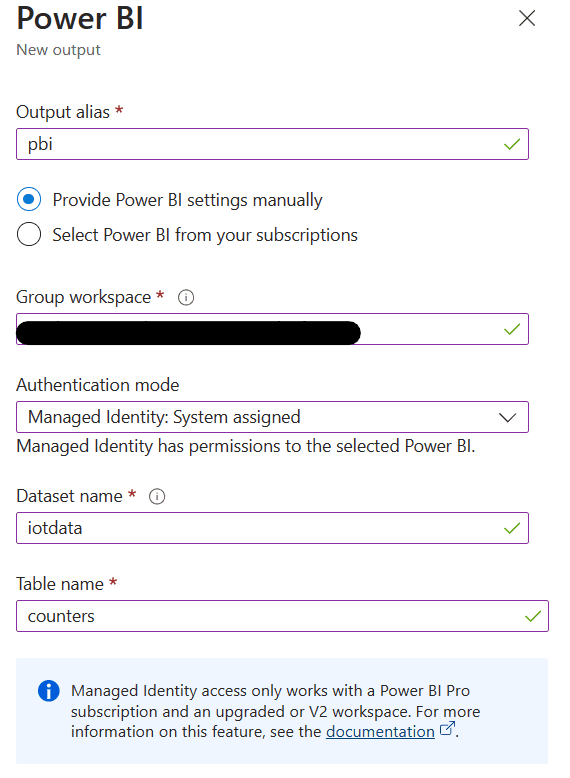 Configure Power BI connection